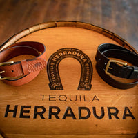 brown leather belt