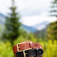 brown leather belt