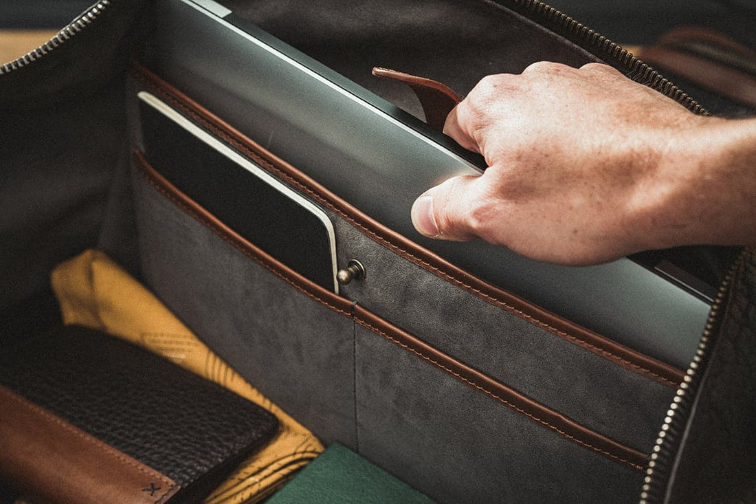 leather duffle bag
