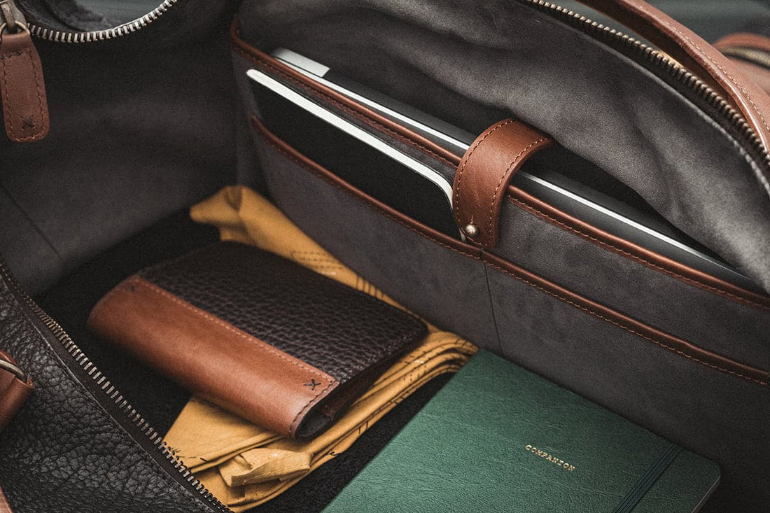 leather duffle bag