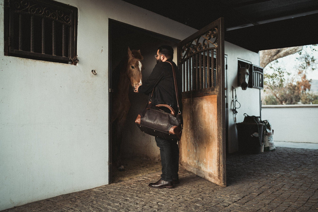 leather duffle bag